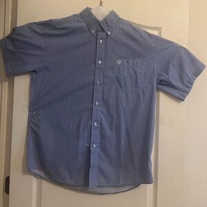 Wrangler George Strait Collection Men's Blue Geometric Button-Down Shirt